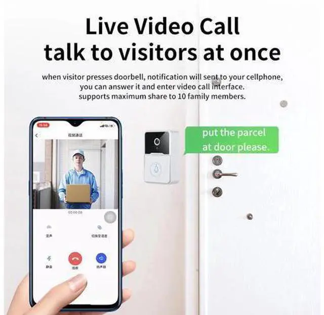 Alt view image 5 of 7 - Wireless Security Smart WiFi Doorbell Intercom Video Camera Door Ring Bell Chime