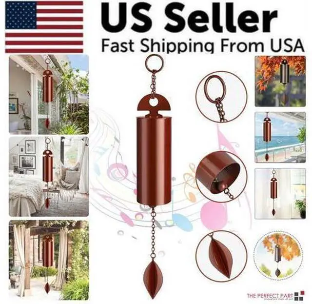 Alt view image 3 of 7 - Large Deep Resonance Serenity Metal Bell Heroic Wind Chimes Outdoor Home Decor