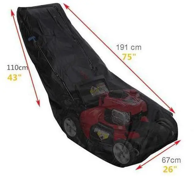 Alt view image 4 of 7 - Waterproof Lawn Mower Cover Heavy Duty UV Protector for Push Mower Universal Fit