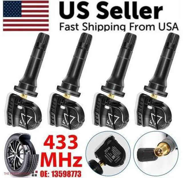 Alt view image 3 of 7 - 4 PACK Tire Pressure Monitor Sensor For GM Buick Chevy GMC TPMS 433MHz 13598773