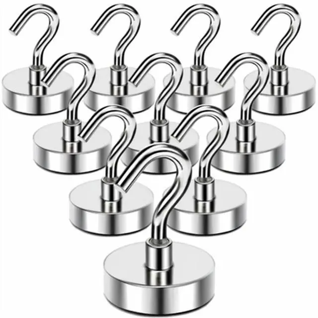 Main image of 10 Pack Dia Strong Magnetic Hook Hanger N52 Neodymium Clamping Magnet Hooks USA