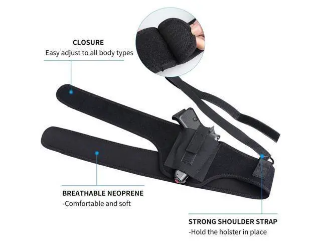Alt view image 4 of 7 - Tactical Concealed Carry Shoulder Waist Pistol Hand Gun Holder Holster Pouch US