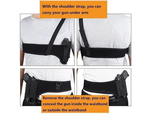 Alt view image 5 of 7 - Tactical Concealed Carry Shoulder Waist Pistol Hand Gun Holder Holster Pouch US