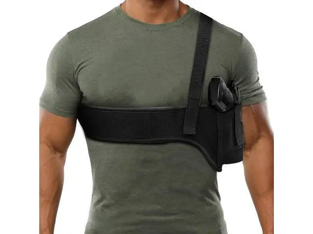 Alt view image 7 of 7 - Tactical Concealed Carry Shoulder Waist Pistol Hand Gun Holder Holster Pouch US