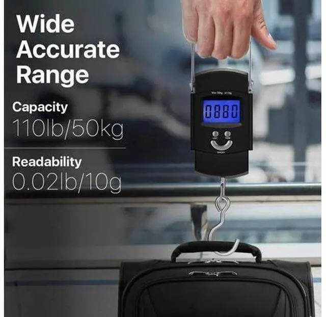 Alt view image 4 of 7 - Portable Fish Scale Travel LCD Digital Hanging Luggage Electronic 110lb / 50kg