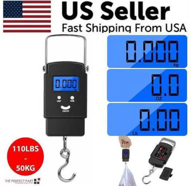 Alt view image 3 of 7 - Portable Fish Scale Travel LCD Digital Hanging Luggage Electronic 110lb / 50kg