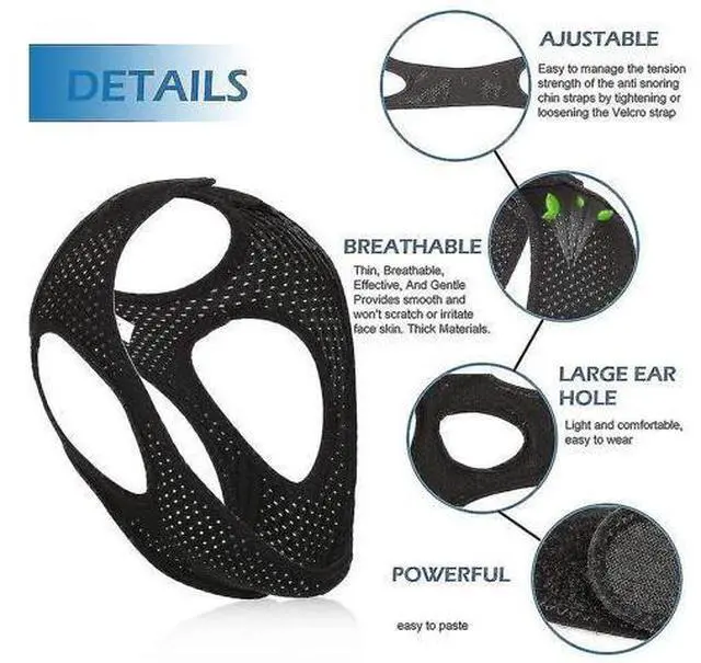 Alt view image 5 of 7 - Anti Snoring Chin Strap Sleep Apnea Snore Stop Belt Snoreless Sleep Jaw Solution