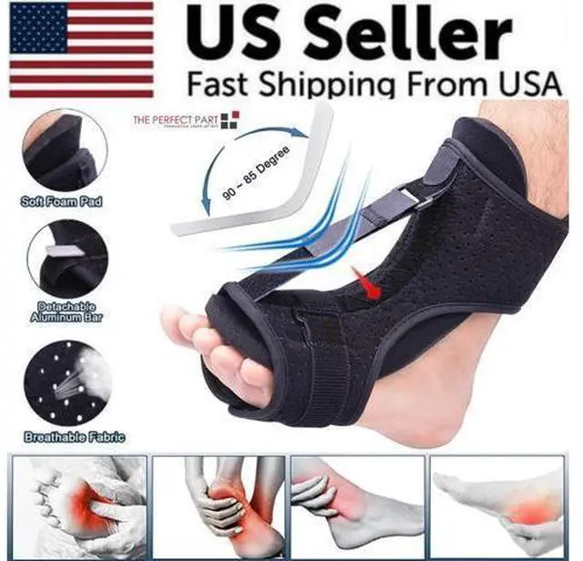 Alt view image 3 of 7 - Plantar Fasciitis Night Splint Adjustable Foot Drop Ankle Brace Support Toe Pain