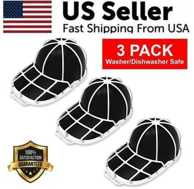 Alt view image 2 of 7 - 3 Pack Hat Washer Baseball Cap Cleaner Machine Washing Cage Holder Frame Net New
