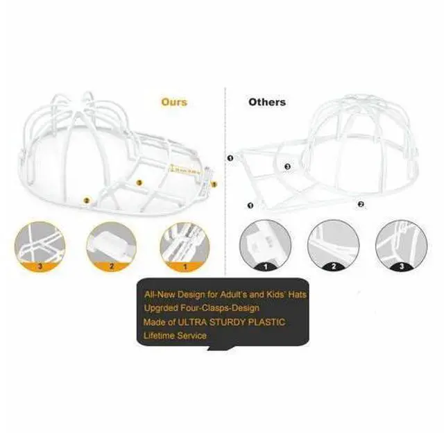 Alt view image 7 of 7 - 3 Pack Hat Washer Baseball Cap Cleaner Machine Washing Cage Holder Frame Net New