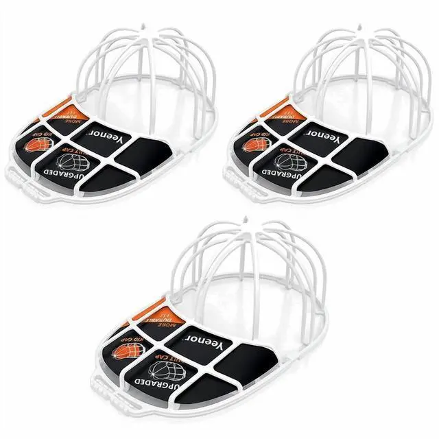Main image of 3 Pack Hat Washer Baseball Cap Cleaner Machine Washing Cage Holder Frame Net New