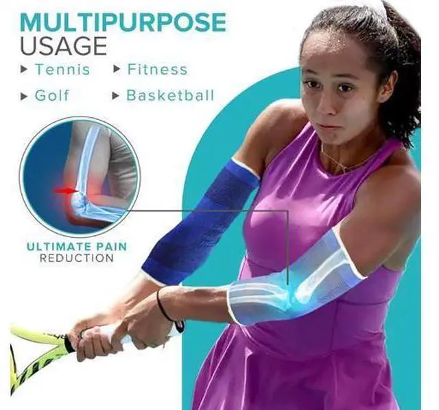 Alt view image 7 of 7 - Elbow Elastic Compression Sleeve Elbow Brace Tennis Arthritis Bursitis Relief