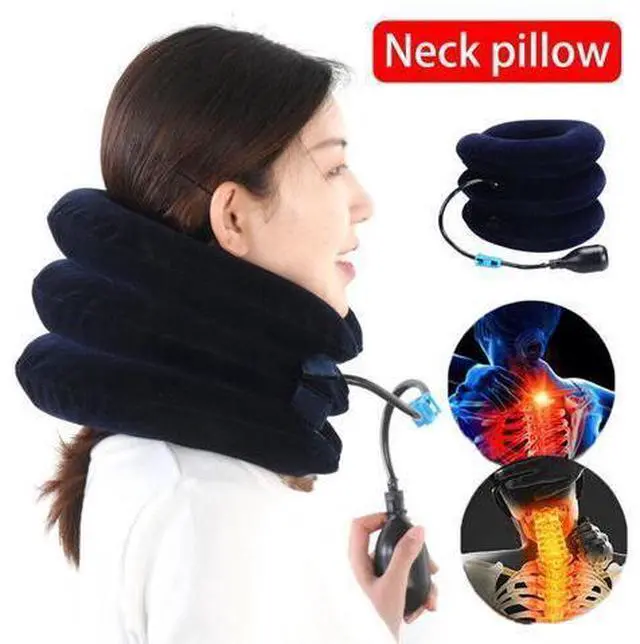 Alt view image 5 of 7 - Cervical Neck Traction Device Collar Brace Support Pain Relief Stretcher Therapy