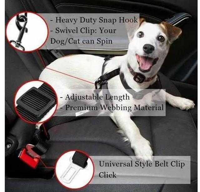 Alt view image 4 of 7 - 2 Pack Cat DOG PET Safety Seatbelt Car Vehicle Seat Belt Adjustable Harness Lead