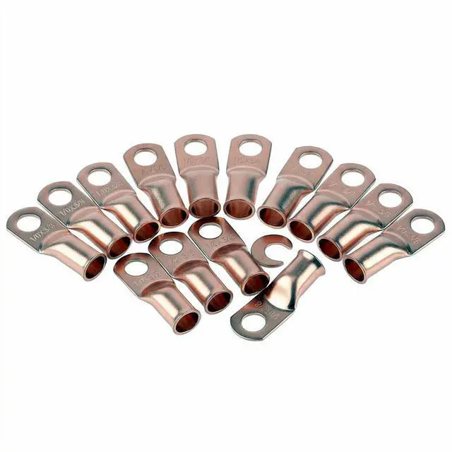 Main image of 20PCS 1/0 AWG Gauge Copper Lugs W/ BLACK & RED Heat Shrink Ring Terminals Wire