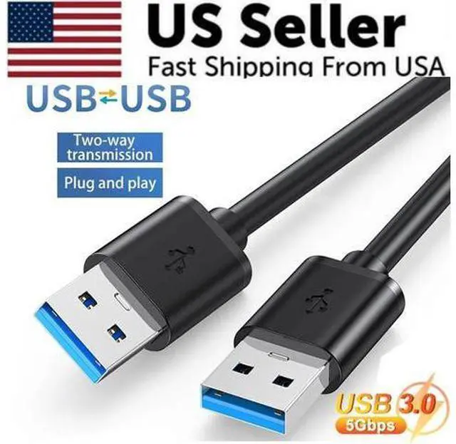 Alt view image 5 of 7 - USB 3.0 A Male to A Male Cable Data Transfer Super Speed Power Charger Metal 6FT