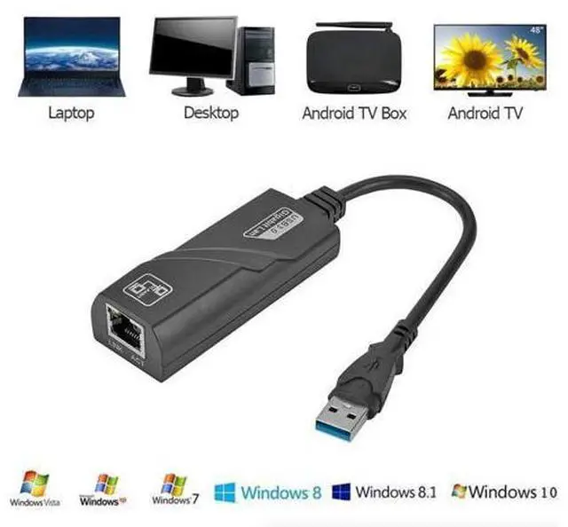 Alt view image 4 of 7 - USB 3.0 Gigabit Ethernet LAN RJ45 1000Mbps Network Adapter For Windows PC Mac
