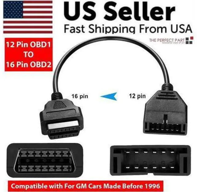 Alt view image 3 of 7 - 12 Pin OBD1 To 16 Pin OBD2 Convertor Adapter Cable For GM Diagnostic Scanner US
