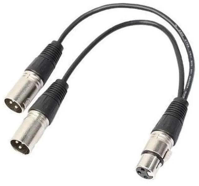 Alt view image 4 of 7 - 3Pin XLR Female Jack To Dual 2 Male Plug Y Splitter Cable Adapter Microphone USA