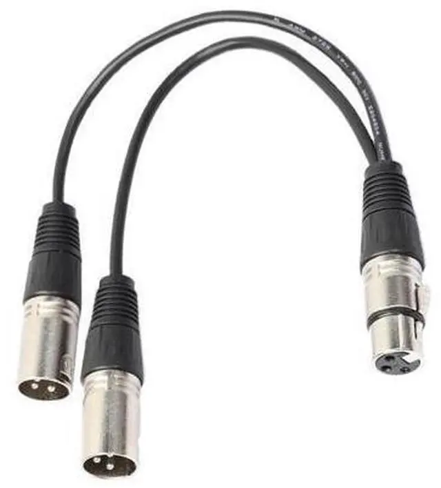 Alt view image 6 of 7 - 3Pin XLR Female Jack To Dual 2 Male Plug Y Splitter Cable Adapter Microphone USA