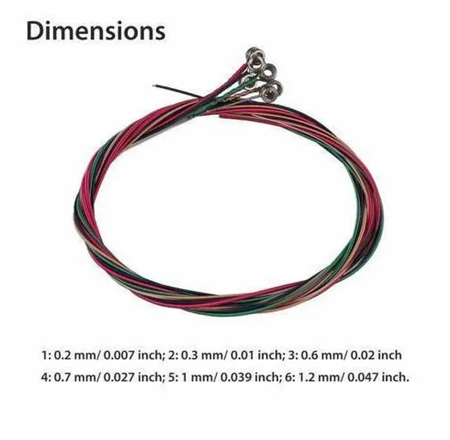 Alt view image 7 of 7 - 3 Sets of 6 Guitar Strings Replacement Steel String For Acoustic Guitar 1st-6th