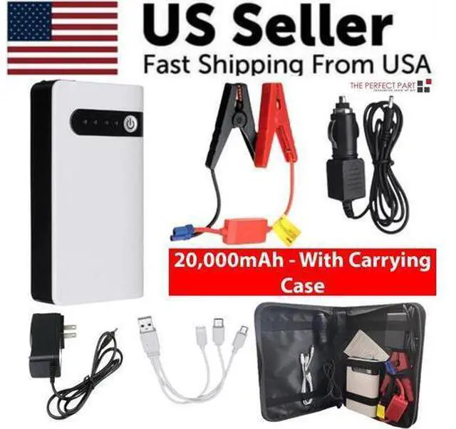 Alt view image 3 of 7 - 20000mAh Car Jump Starter Booster Jumper Box Power Bank Battery Charger Portable