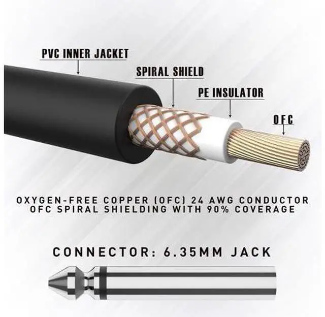 Alt view image 7 of 7 - 2 PACK 10FT Electric Patch Cord Guitar Amplifier Amp Cable Right Angle 90 Degree