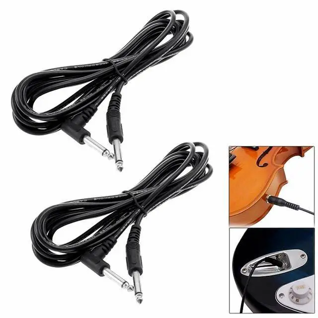 Main image of 2 PACK 10FT Electric Patch Cord Guitar Amplifier Amp Cable Right Angle 90 Degree