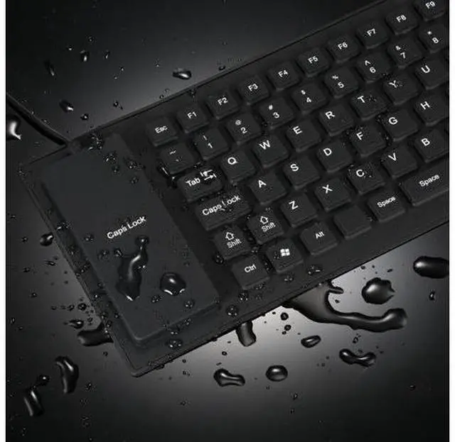 Alt view image 4 of 7 - Waterproof Silicone Keyboard Foldable Flexible USB Dustproof DirtProof Full Size