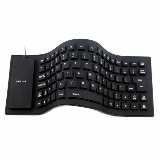 Main image of Waterproof Silicone Keyboard Foldable Flexible USB Dustproof DirtProof Full Size