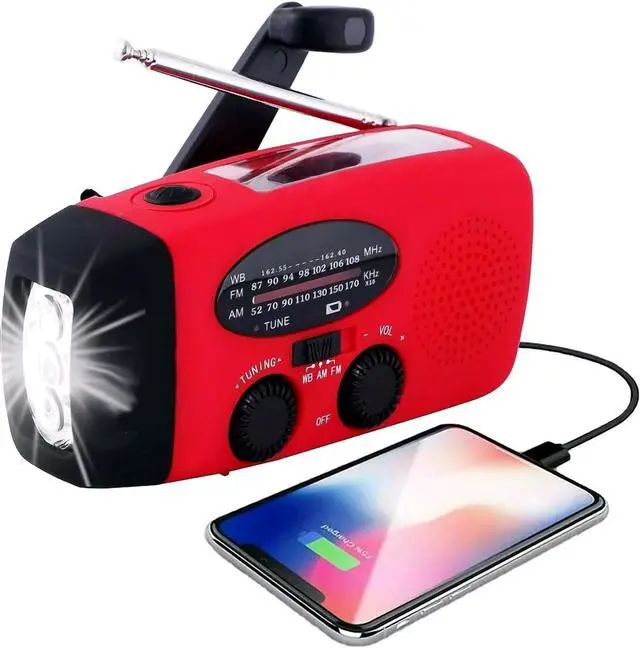 Main image of Emergency Radio Crank Solar Hand Weather 1000mAh Power Bank Charger Flash Light