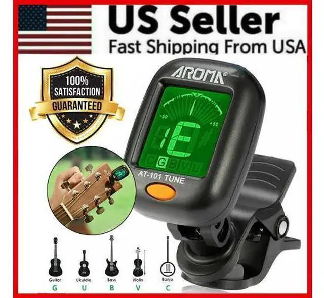 Alt view image 6 of 7 - LCD Clip On Chromatic Acoustic Electric Guitar Bass Ukulele Banjo Violin Tuner