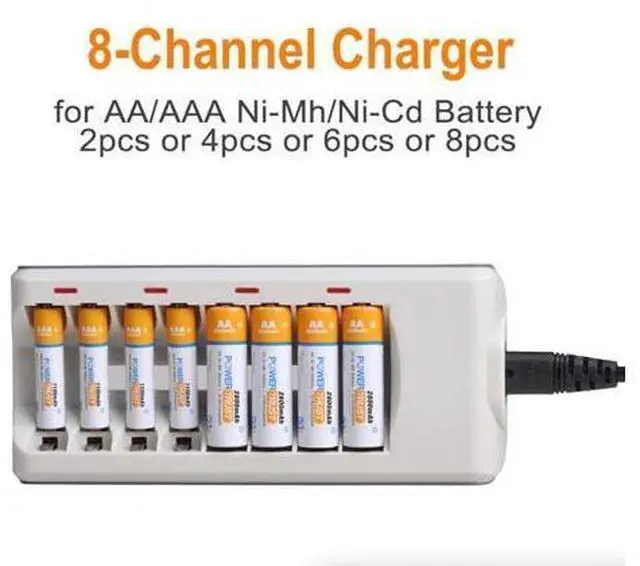 Alt view image 4 of 7 - 8 Slot Battery Charger For Ni-MH Ni-CD AA AAA Rechargeable Batteries Fast Charge