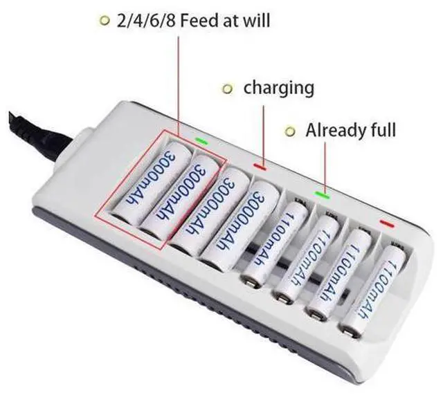 Alt view image 6 of 7 - 8 Slot Battery Charger For Ni-MH Ni-CD AA AAA Rechargeable Batteries Fast Charge