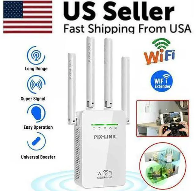 Alt view image 3 of 7 - 1200Mbps WiFi Range Extender Repeater Wireless Amplifier Router Signal Booster