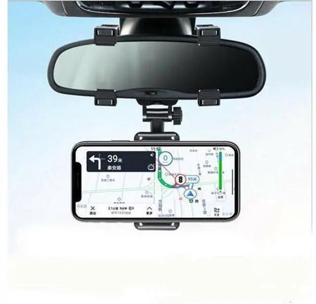 Alt view image 2 of 7 - Universal 360 Rotation Car Rear View Mirror Mount Stand GPS Cell Phone Holder US