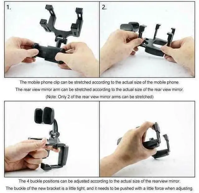 Alt view image 6 of 7 - Universal 360 Rotation Car Rear View Mirror Mount Stand GPS Cell Phone Holder US