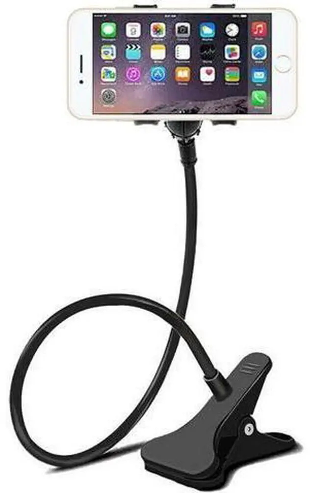 Alt view image 2 of 7 - Universal Lazy Mobile Phone Gooseneck Stand Holder Flexible Bed Desk Table Clip