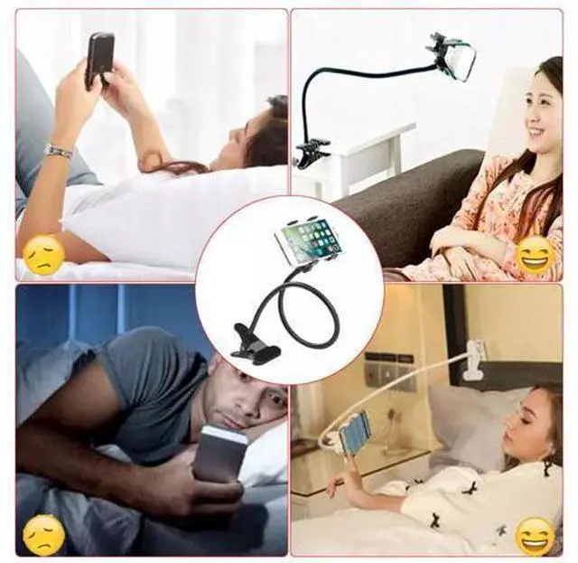 Alt view image 4 of 7 - Universal Lazy Mobile Phone Gooseneck Stand Holder Flexible Bed Desk Table Clip