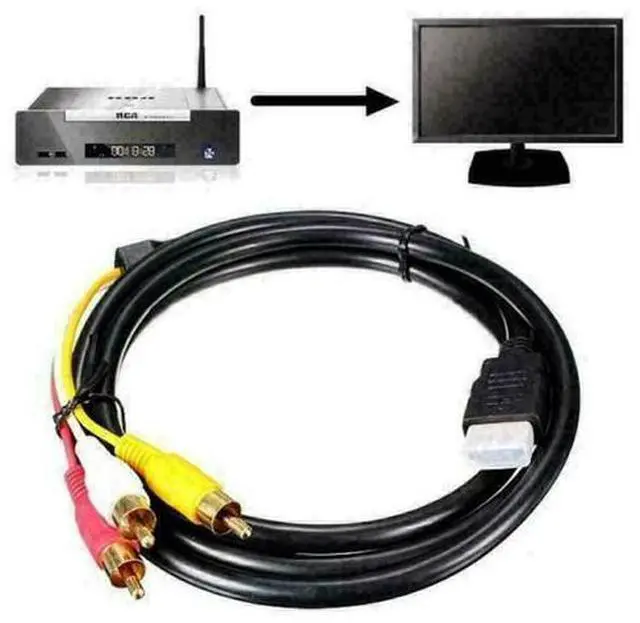Alt view image 7 of 7 - 5FT NEW HDMI Male To 3 RCA Video Audio AV Transmitter Adapter Cable HDTV 1080