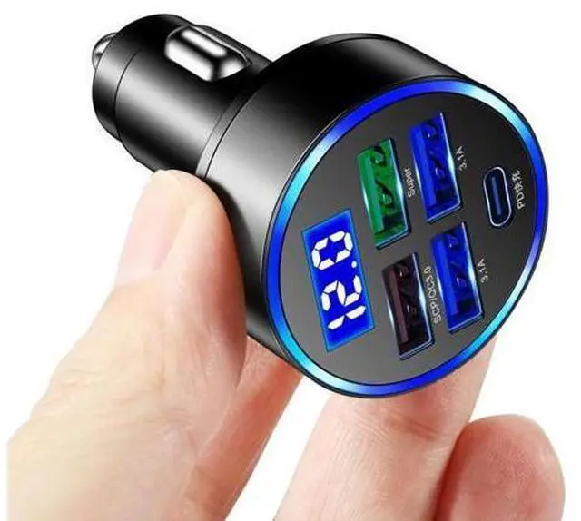 Alt view image 2 of 7 - 5 USB Port Super Fast Car Charger Adapter For iPhone Samsung Android Cell Phone