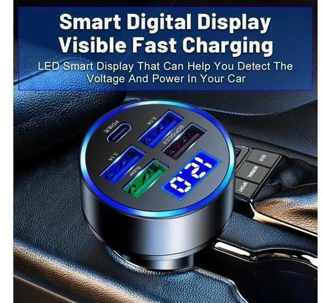 Alt view image 4 of 7 - 5 USB Port Super Fast Car Charger Adapter For iPhone Samsung Android Cell Phone