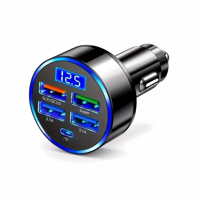 Main image of 5 USB Port Super Fast Car Charger Adapter For iPhone Samsung Android Cell Phone