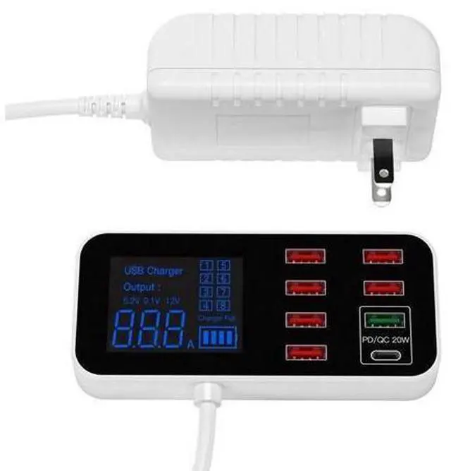 Alt view image 2 of 7 - Multi USB 8-Port Fast Desktop Hub Wall Charger Charging Station Quick Charge 3.0
