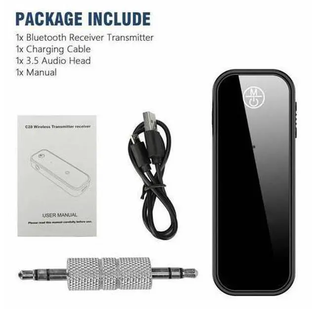 Alt view image 4 of 7 - USB Wireless Bluetooth 5.0 Transmitter Receiver 2in1 Audio Adapter 3.5mm Aux Car