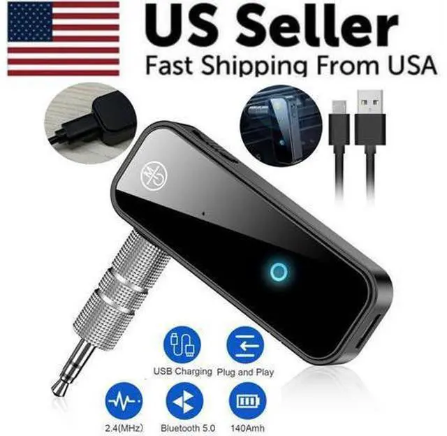 Alt view image 3 of 7 - USB Wireless Bluetooth 5.0 Transmitter Receiver 2in1 Audio Adapter 3.5mm Aux Car