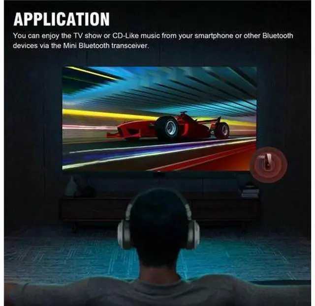 Alt view image 6 of 7 - USB Wireless Bluetooth 5.0 Transmitter Receiver 2in1 Audio Adapter 3.5mm Aux Car