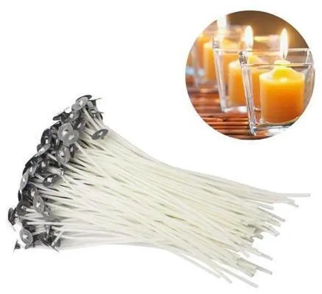 Alt view image 4 of 7 - Candle Wicks 6 Inch Cotton Core Candle Making Supplies Pre Tabbed 100PCS New