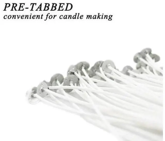 Alt view image 7 of 7 - Candle Wicks 6 Inch Cotton Core Candle Making Supplies Pre Tabbed 100PCS New