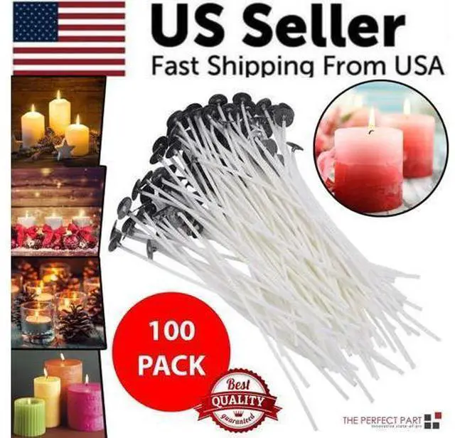 Alt view image 3 of 7 - Candle Wicks 6 Inch Cotton Core Candle Making Supplies Pre Tabbed 100PCS New